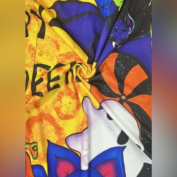 LAST ONE! Plus Size Happy Halloween Pumpkin Ghost Open Front Cardigan Sweater - Picture 3 of 11